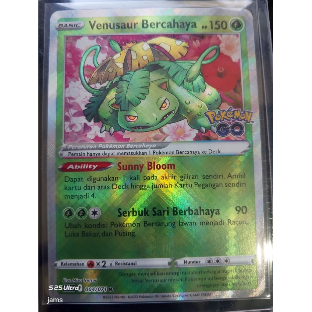 Pokemon Venusaur bercahaya pokemon go ind