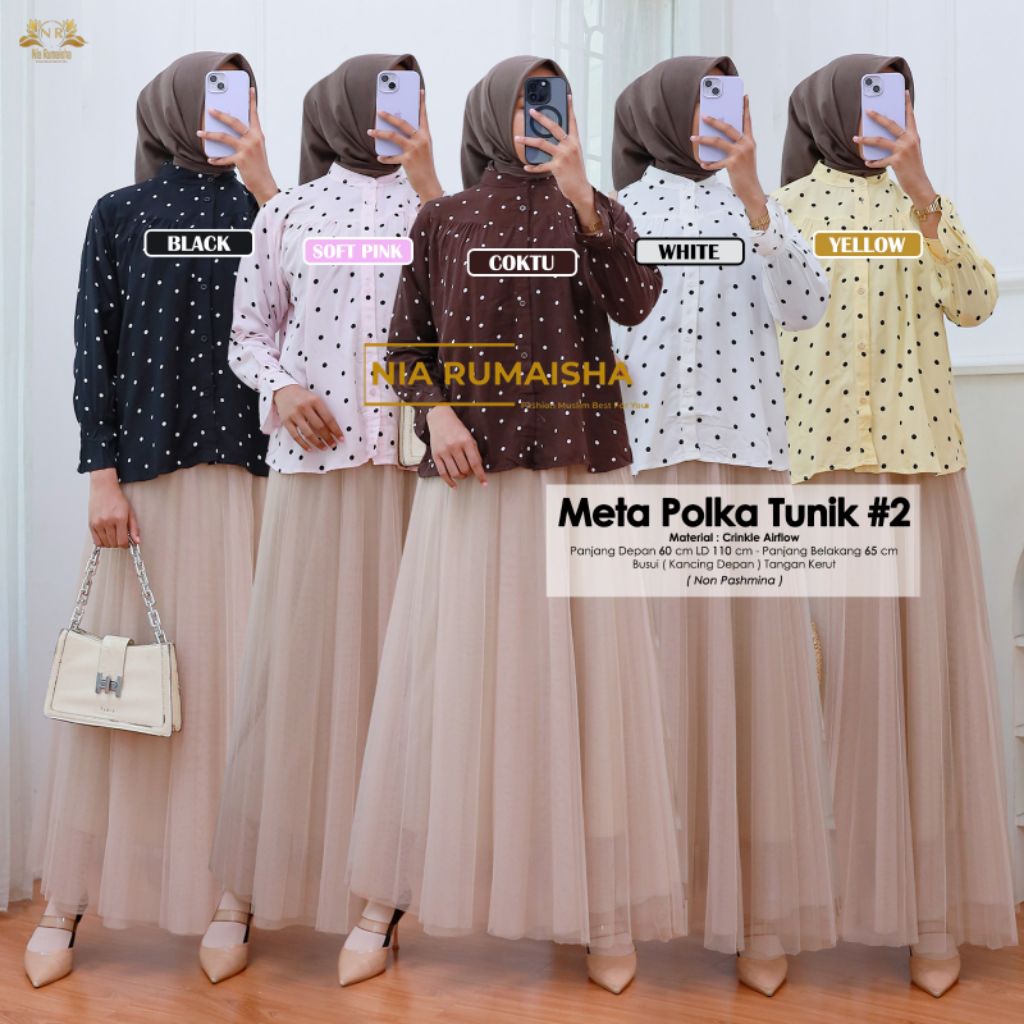 NEW SERIES NEO FLOWER DAN NEO POLKA #1 #2 #3 DRESS - ATASAN META TUNIK #1 #2 -  POLKA DRES DAN POLIN