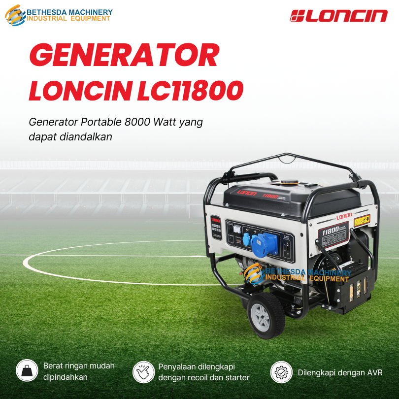 Loncin Genset bensin 10Kva Genset 8000 watt portabel Avr Electric Starter