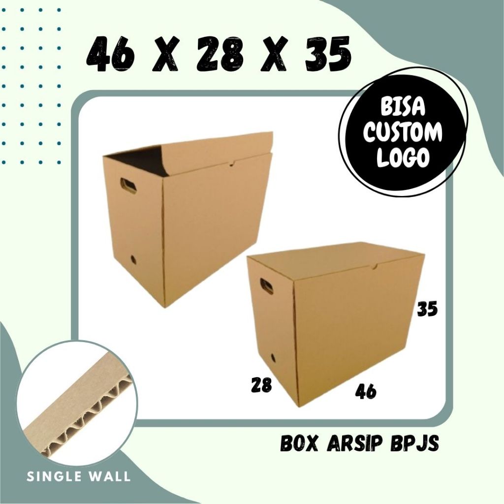 Box Arsip 46x28x35 (BPJS) Kardus Arsip Dus Packing/polos/File/filebox/arsipbox/box Dokumen