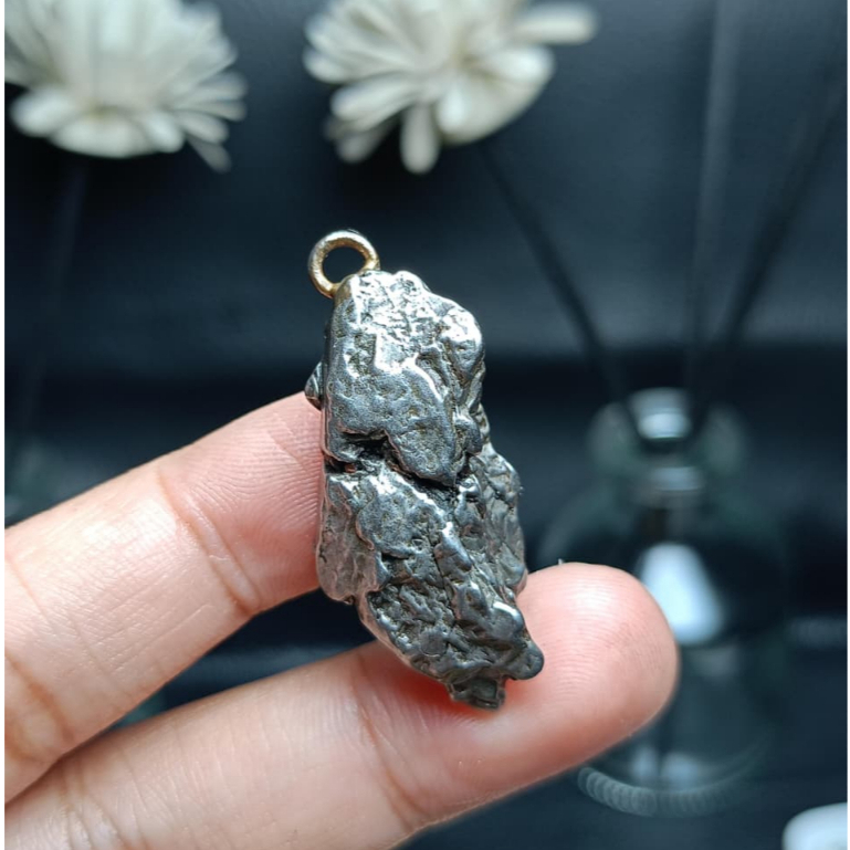Batu Meteorite Campo Del Cielo Pendant (1) Asli Meteorite