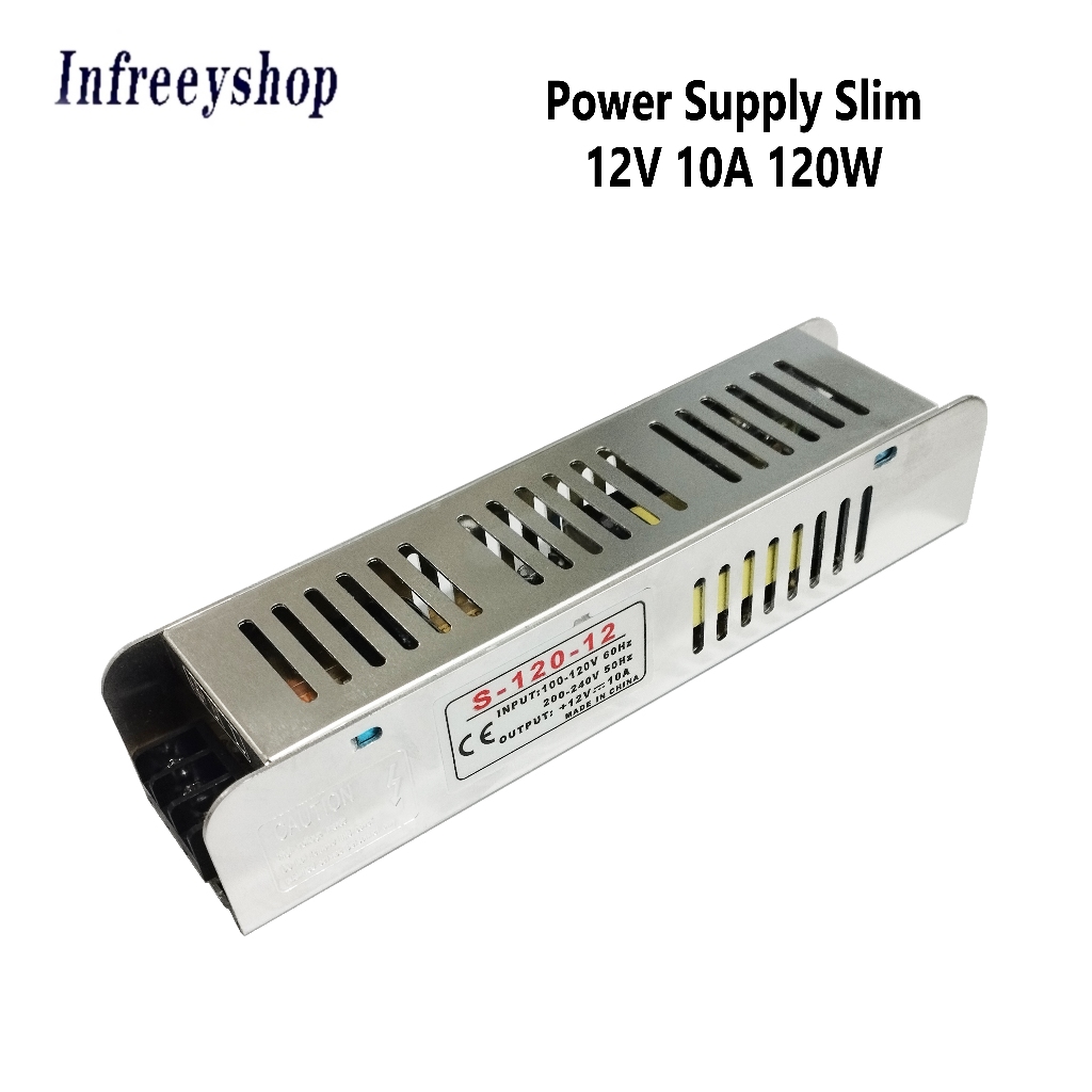 Led Power Supply 12V 10A max 120W untuk instalasi Led Strip modul neon flex lmpu Led Running (Dus