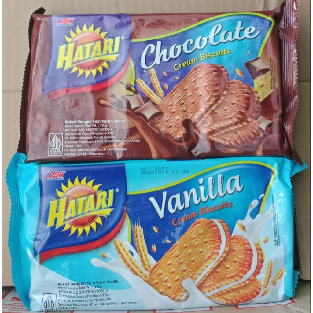 Hatari Biskuit Krim Coklat 190gr - Krim Coklat, Vanilla