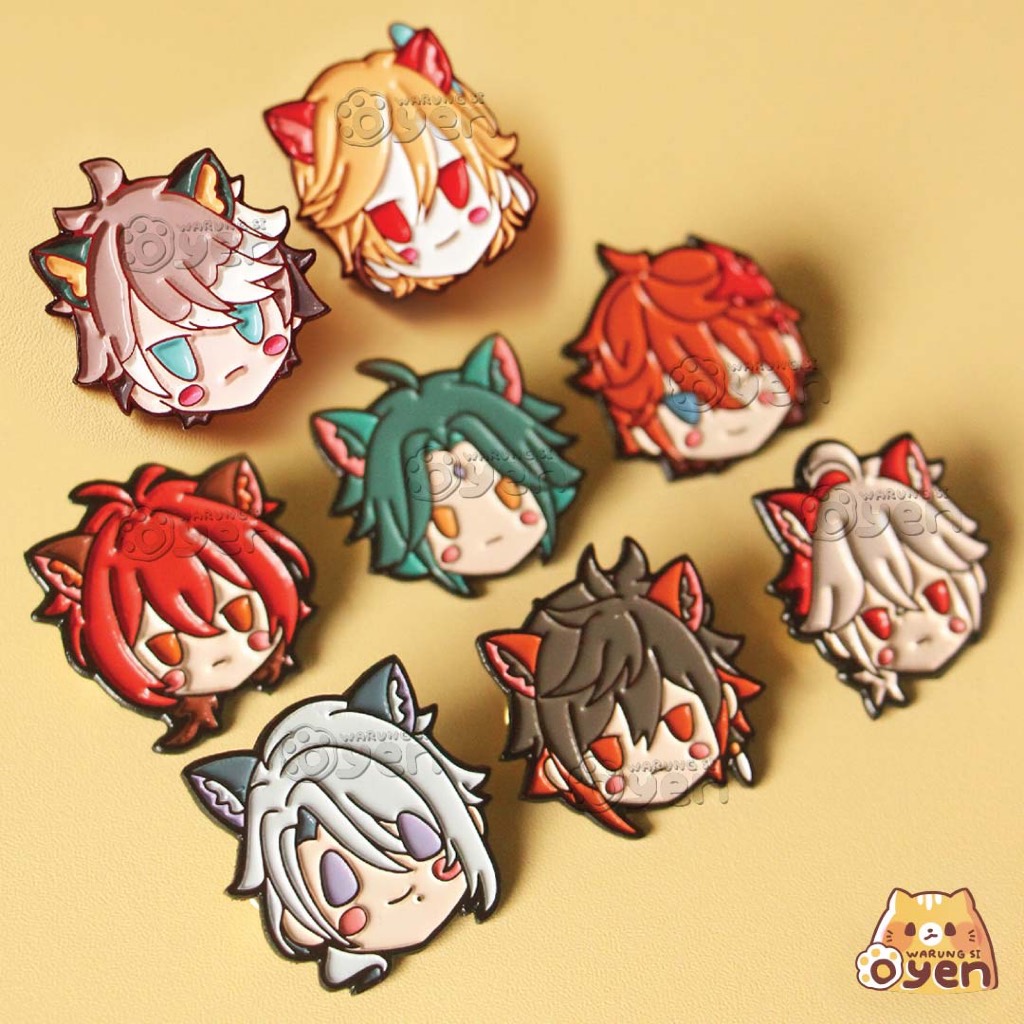 Genshin Impact Enamel Pin (Diluc Xiao Childe Ayato Zhongli Kazuha)