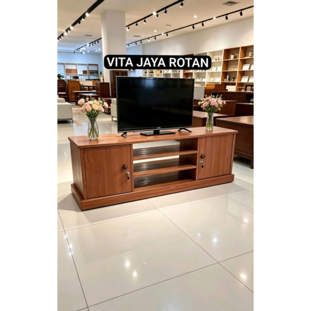 Ready stok..meja TV kayu mahoni