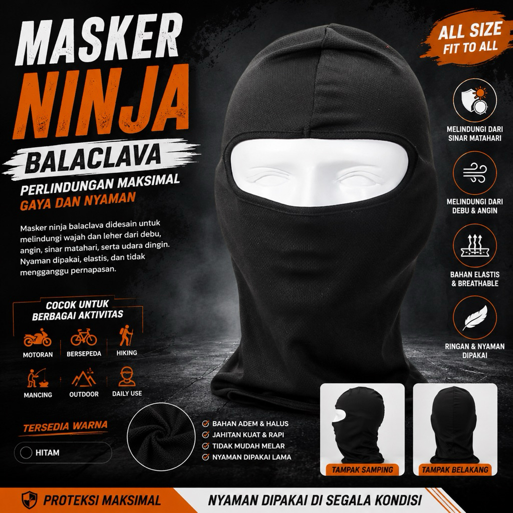 •COD• Masker Ninja -- Masker Balaclava -- Masker Motor