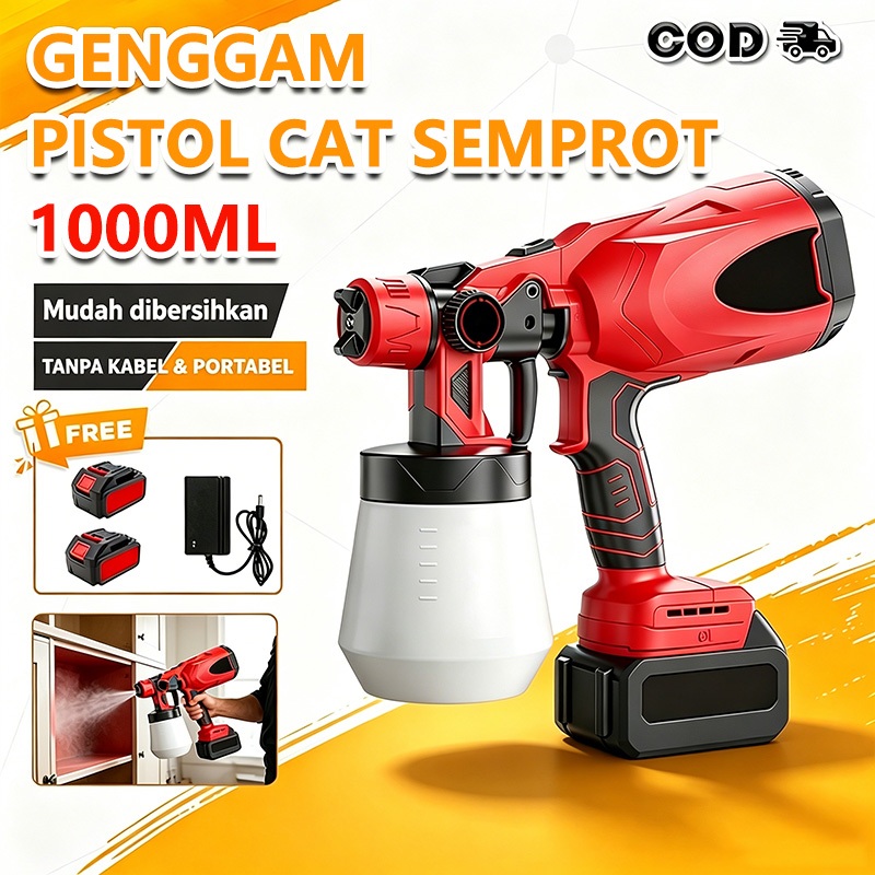 1000ML Spraygun Cat Semprot Listrik 700W Sprayer Elektrik Kompresor Alat Semprot Cat ZP002 Alat Semp