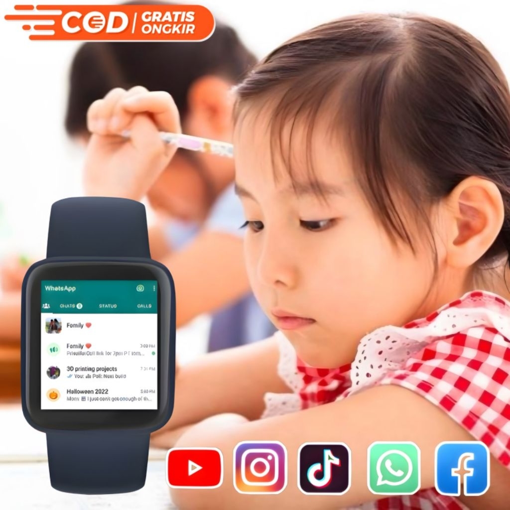 BAYAR DIRUMAH Smartwatch Jam Tangan Android Hp Anak Anak Dan Dewasa Pria Wanita Anti Air