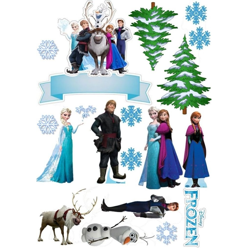 Topper Cake Tema FROZEN l FREE CUSTOM NAMA l TOPPER CAKE ULTAH TEMA FROZEN