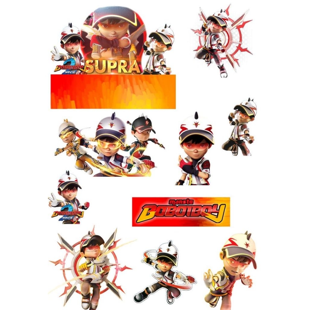Topper Cake Tema BOBOIBOY l FREE CUSTOM NAMA l TOPPER CAKE ULTAH TEMA BOBOIBOY