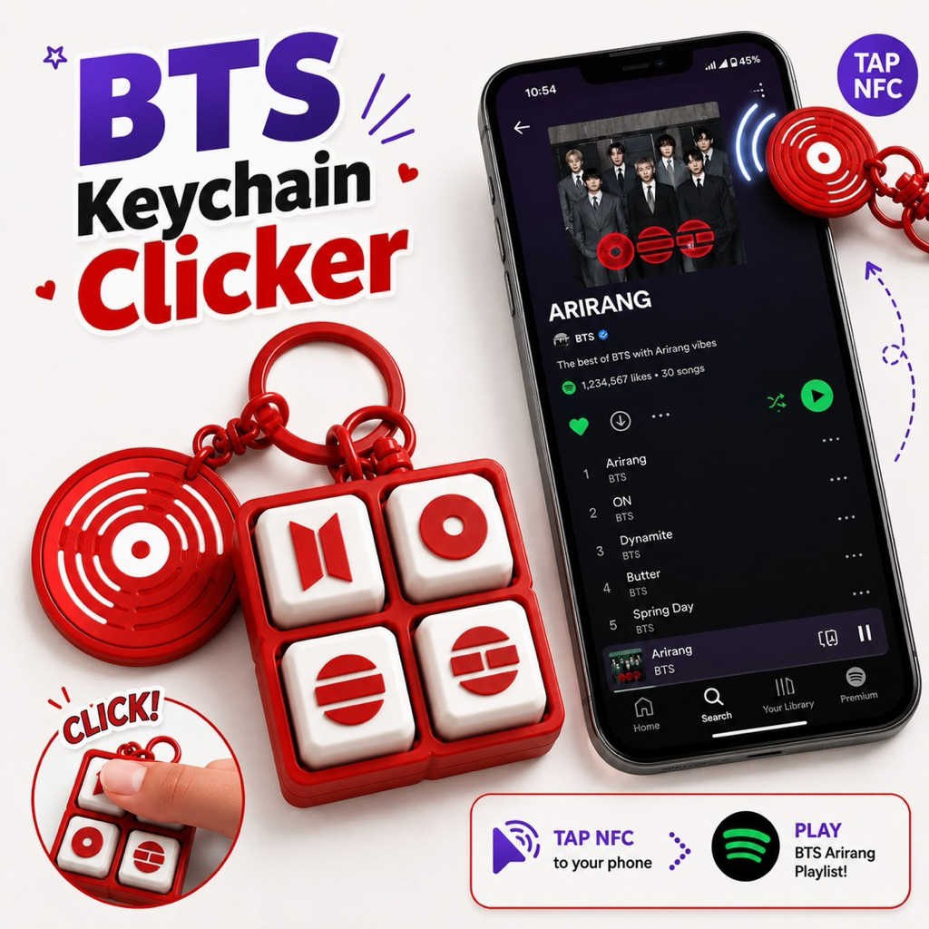 BTS KEYCHAIN CLICKER / BTS ARIRANG KEYCHAIN