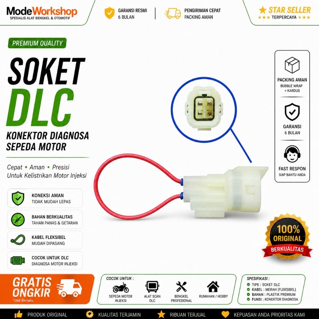 Soket DLC Honda kabel reset injeksi honda riset motor injeksi