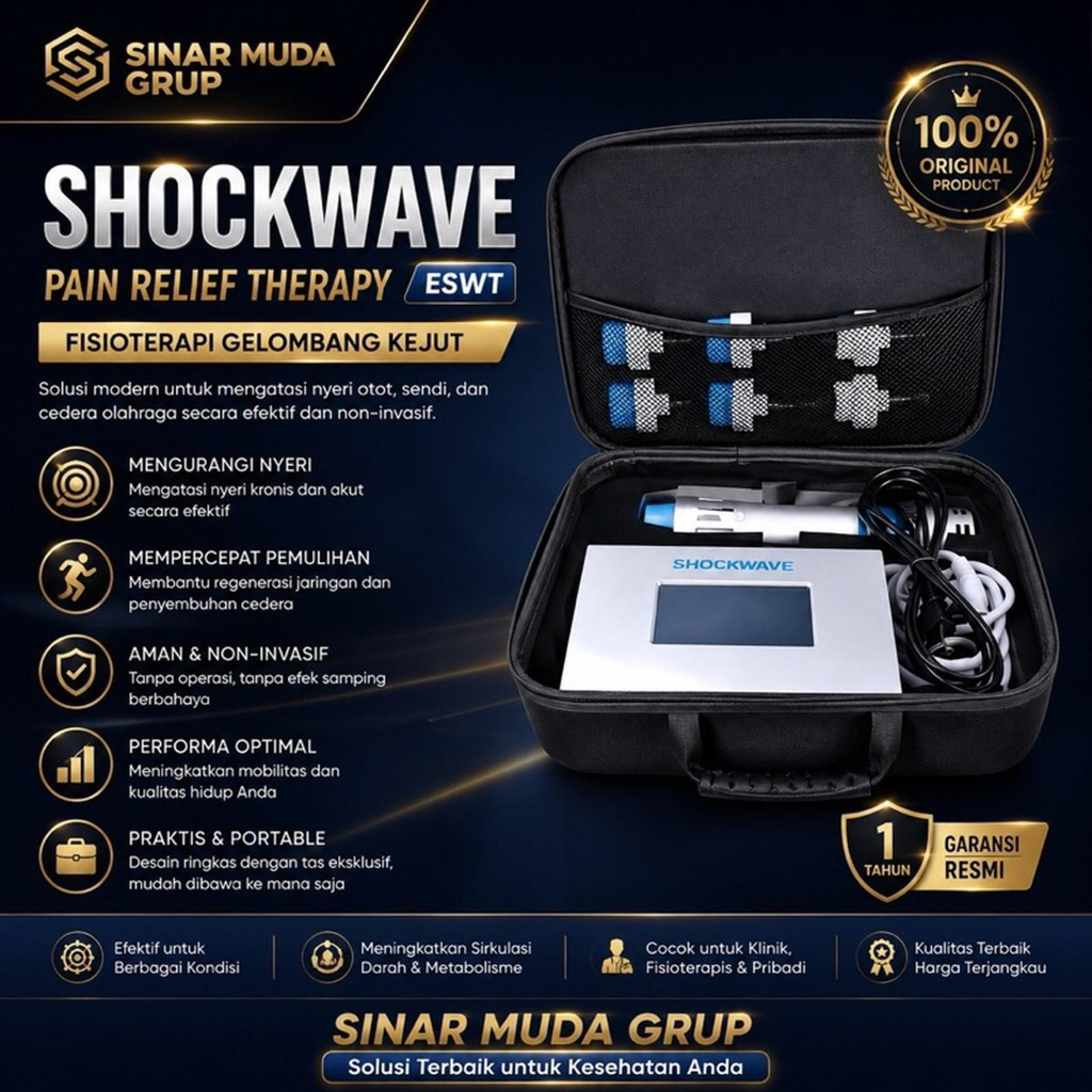 Shockwave Pain Relief Therapy ESWT Fisioterapi gelombang kejut