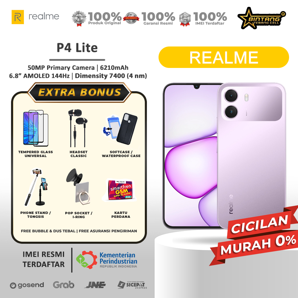 Realme P4 Lite RAM 4/64GB P4X 4G RAM 4/128GB Garansi Resmi