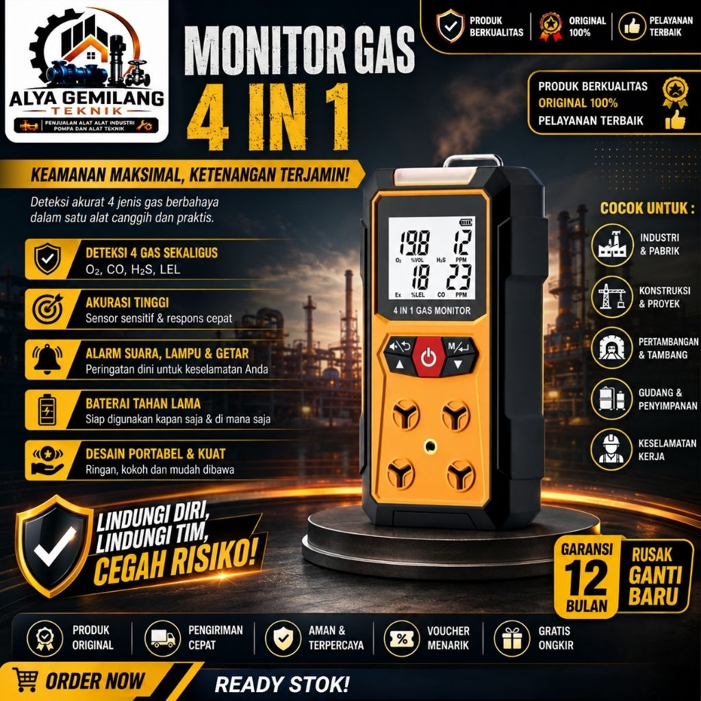 Gas Detector Sndway SW-7500A CO H2S O2 EX 4in1 Combustible LEL Sensor SW7500A Detektor Monitor SW-75