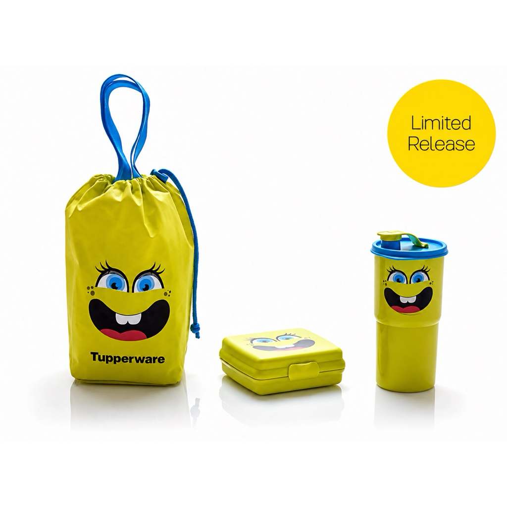 Tupperware smiley lunch set