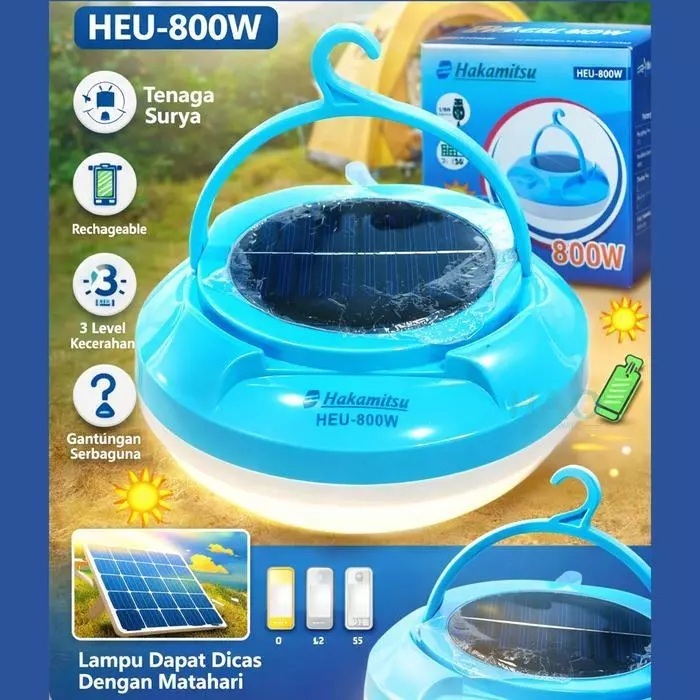 GrosirDotCom - Lampu Emergency LED 800W HAKAMITSU UFO Surya Panel USB Type-C / Lampu LED UFO Recharg