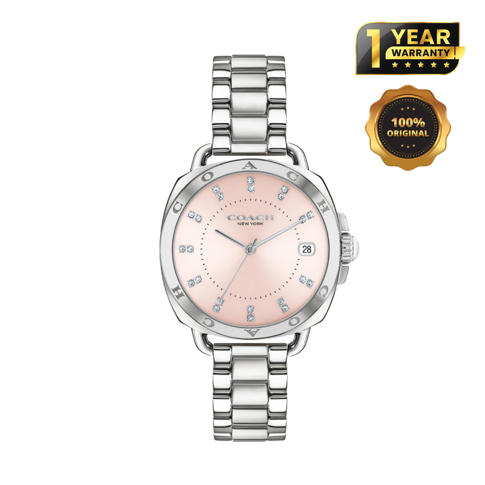 Coach Greyson 14504156 Ladies Pink Dial Stainless Steel Strap