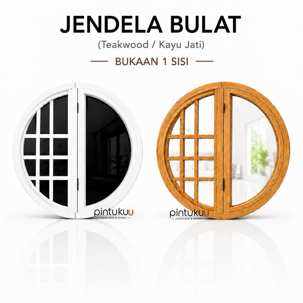 Kusen Jendela Bulat Minimalis modern - Jendela rumah aesthetic - JB3