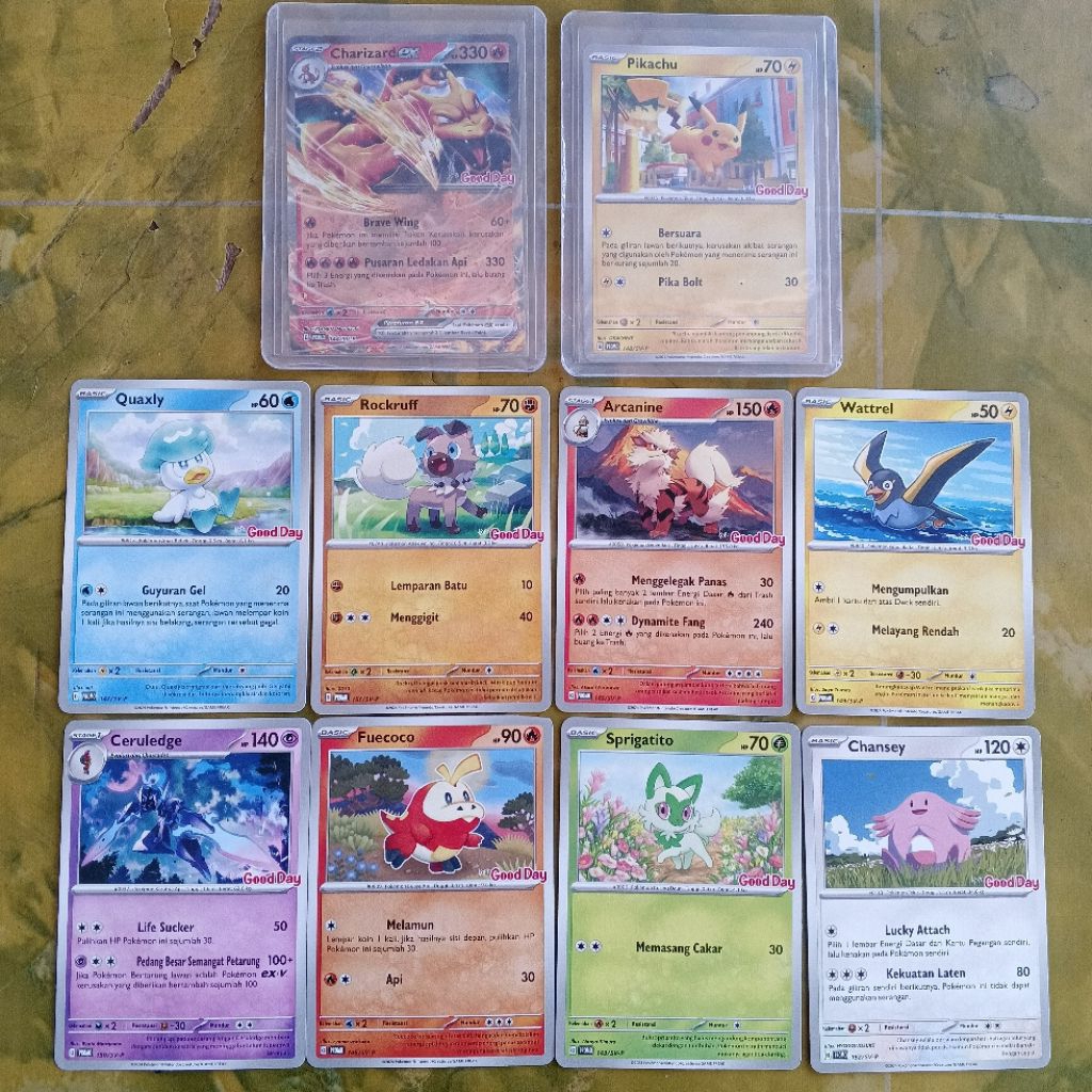 Pokemon Pikachu Charizard EX Promo Good Day