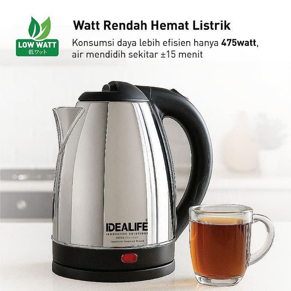 IDEALIFE - Electric Kettle/ Teko Listrik (1.8Litre) (IL-110) Kettle Listrik Idealife Teko Listrik Id