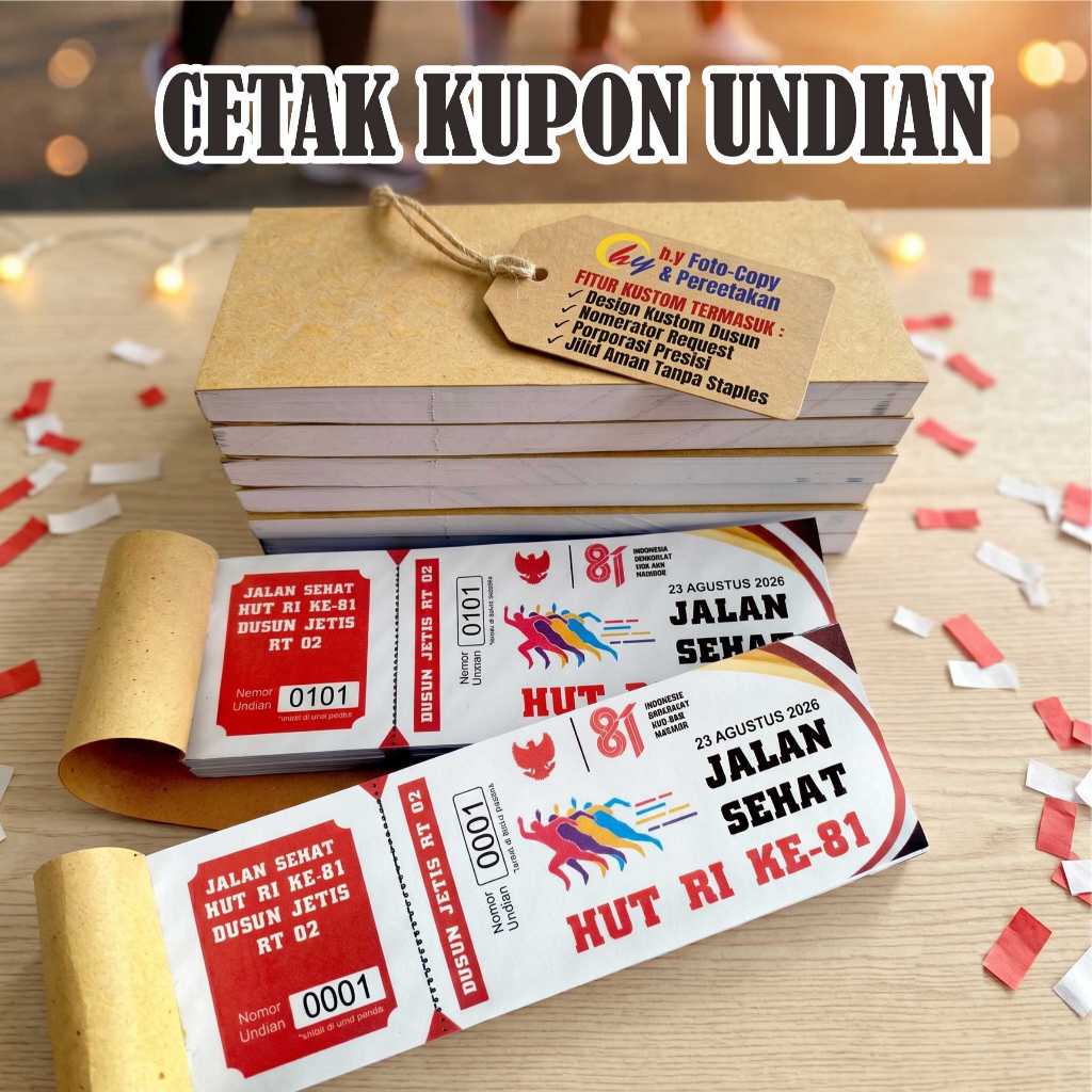 Cetak Kupon Undian / Doorprize / Jalan Sehat / Jalan Santai / Kupon Custom