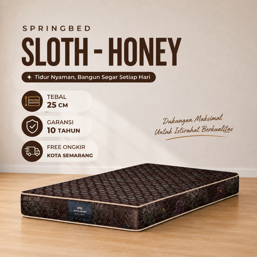 Springbed Olympic Bearland - Sloth - Honey / Springbed Murah