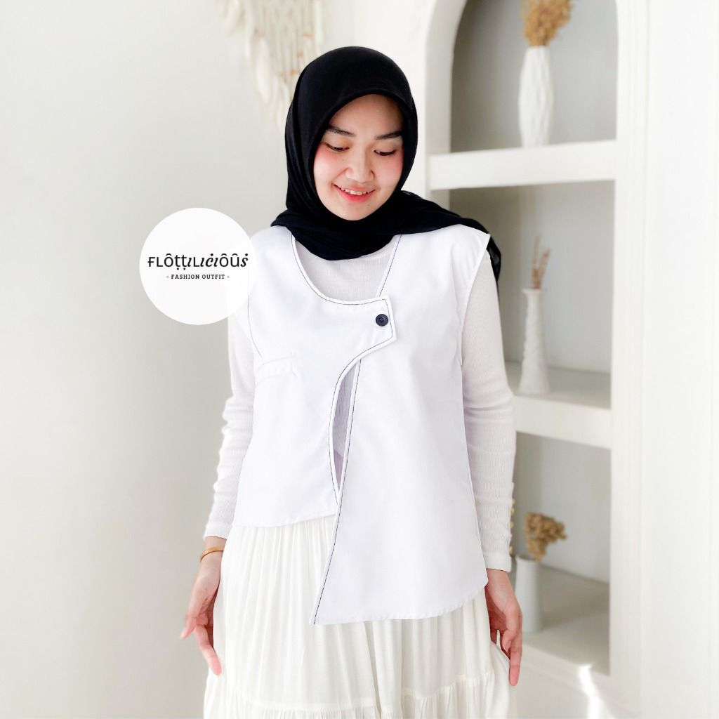 LOURA VEST - FLOTTILICIOUS / Baju Wanita / Atasan Wanita / Rompi Vest Outer / Luaran Katun Premium P