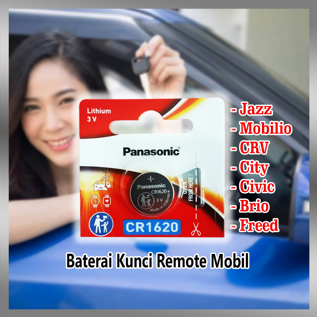 Baterai Kunci Remote Mobil Panasonic CR1620 Lithium 3V Untuk Jazz, Mobilio, Civic, Brio