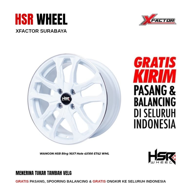 VELG MOBIL R16 HSR WANGON HSR R16X7 4X100 ET42 WML 4 PCS VELG