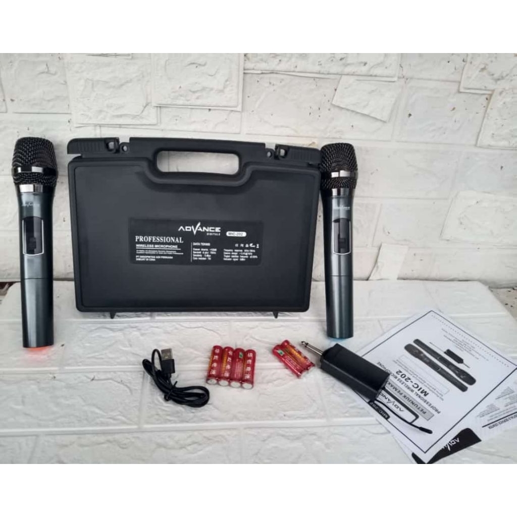 Advance Microphone MIC-202 Double Wireless + Receiver / Receiver Mic Advance 202