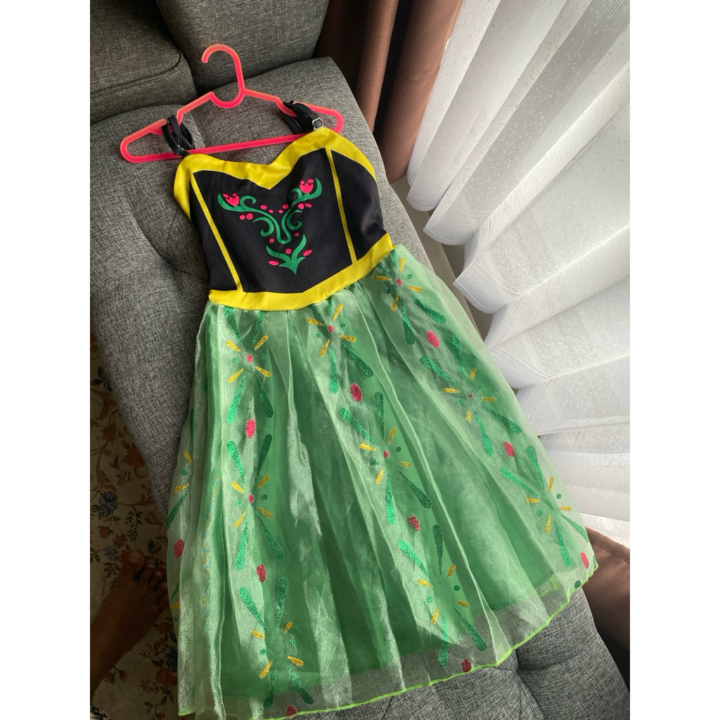 preloved dress anna frozen princess disney size tag 3-5th anna elsa frozen dress