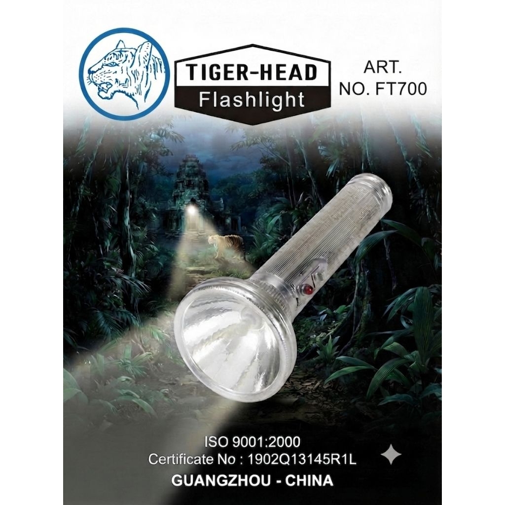 Tiger Head Brand 700 Feet Beam Flashlight / Lampu Senter Sentolop FT-700