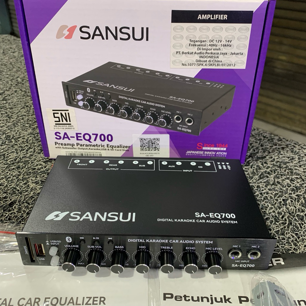 Preamp Parametric Equalizer SANSUI SA-EQ700  Bluetooth Preamp karaoke Mobil Sansui