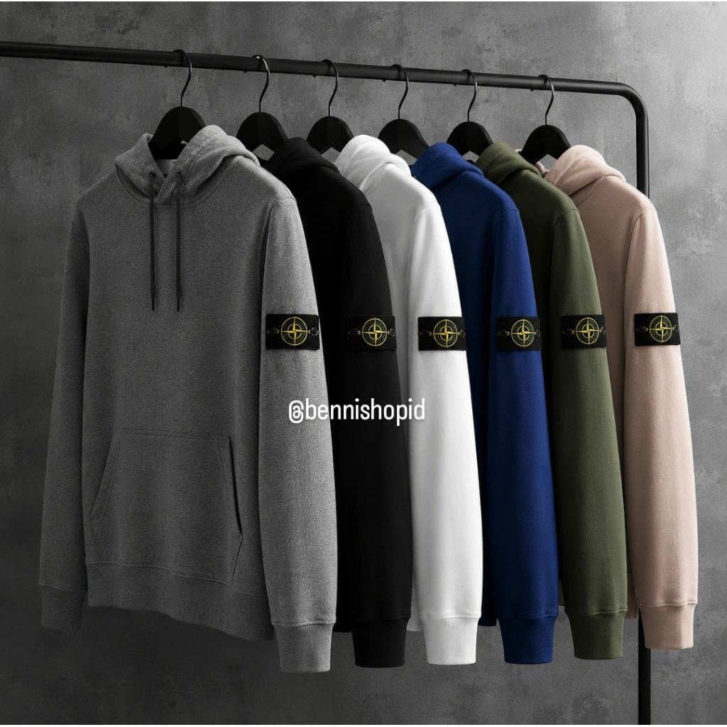 Ramadhan Sale - STONE ISLAND - Jaket hoodie stone island full teg unisex hoodie Patch Bakar stone is