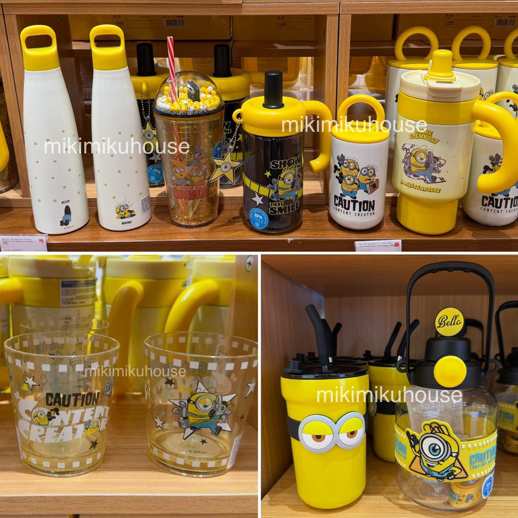 MINISO MINIONS BOTOL MINUM MINION TUMBLER STAINLESS STEEL STRAW MINISO x MINIONS BOTTLE BPA FREE STU