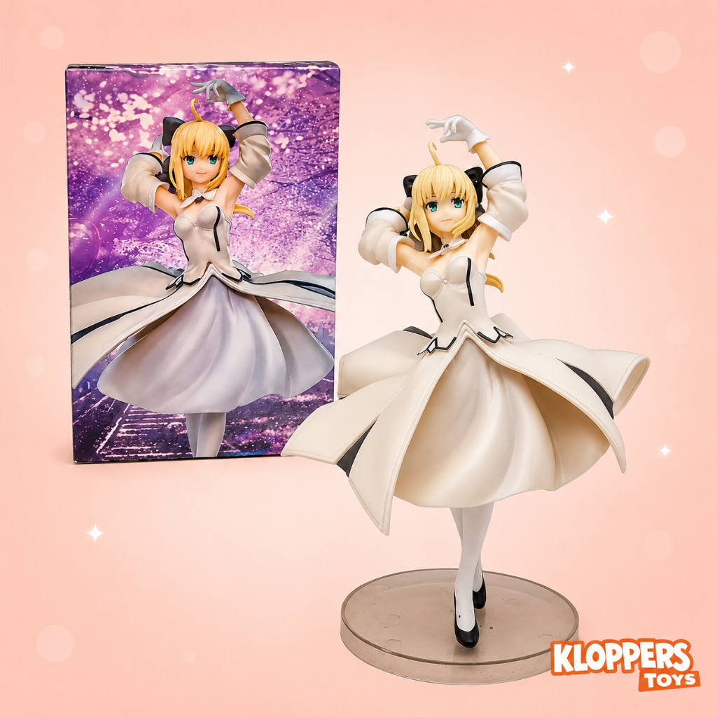 Figure Fate Saber White Dress Ver - Figure Anime Saber White Dress Koleksi Action Figure Fate Series