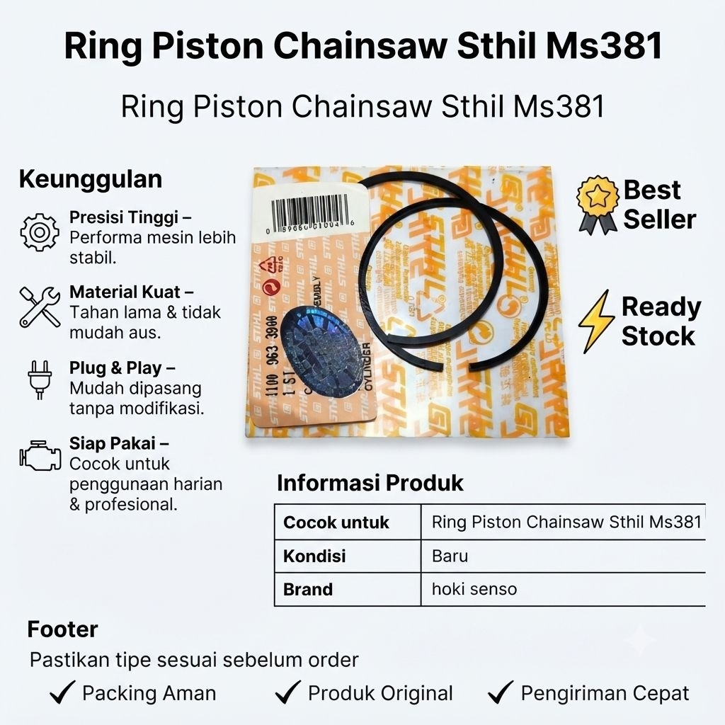 ring piston chainsaw stihl ms381