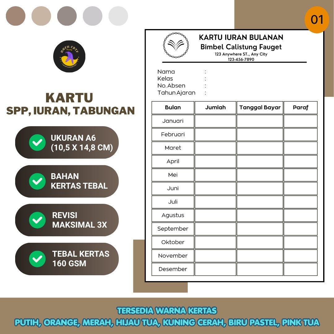KARTU SPP/IURAN/TABUNGAN