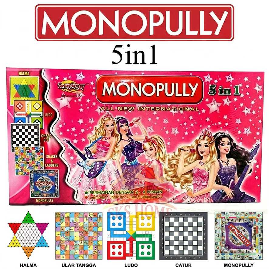 Monopoli Besar Dan Lengkap Jumbo 5 in 1 Permainan Edukasi