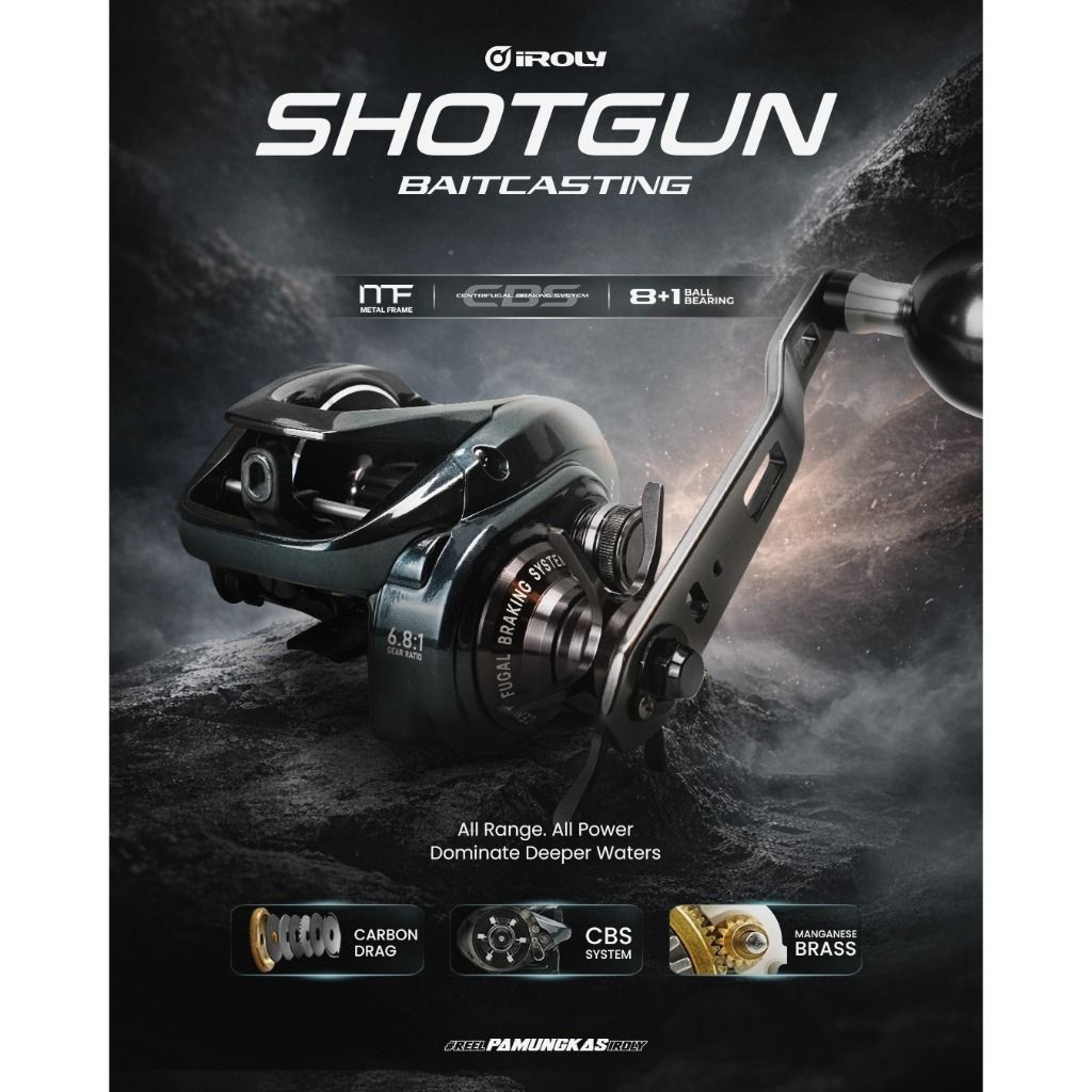REEL BAITCASTING IROLY SHOTGUN 301L BRASS GEAR