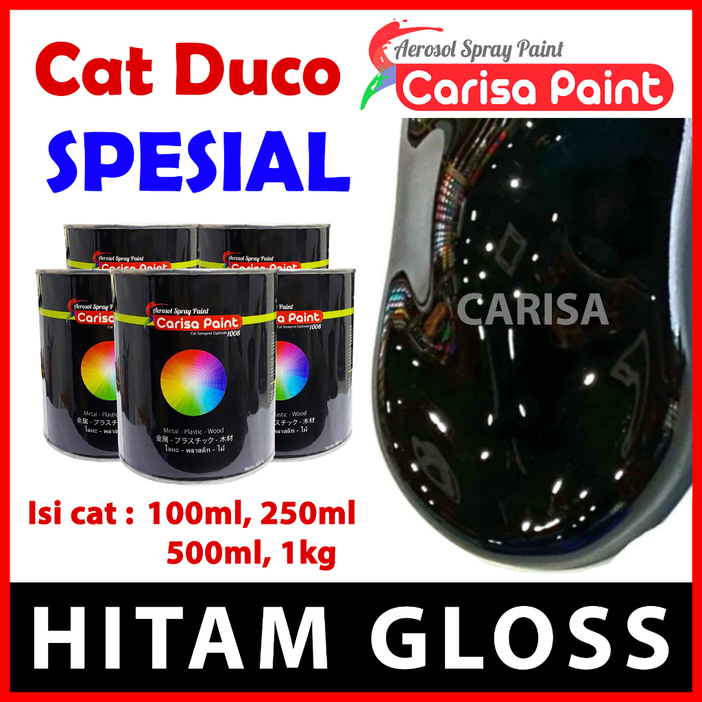 Cat Black Gloss Hitam Kilap Carisa Paint Carisa Paint Cat Candytone Candy Spesial Cat Duco Mobil Mot