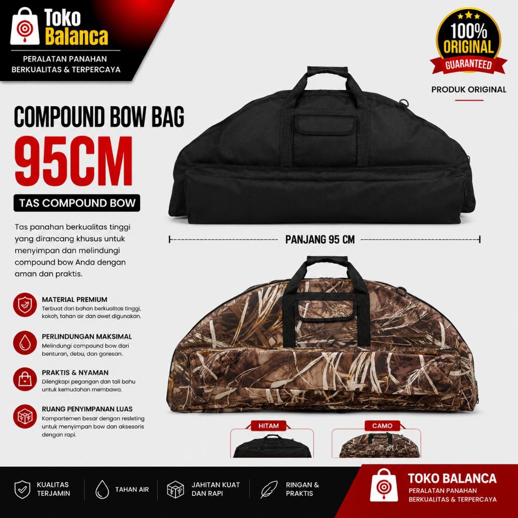 Compound Bow Bag 95cm - Tas Compound Bow - Tas Panahan - Compound Case - Olahraga Panahan