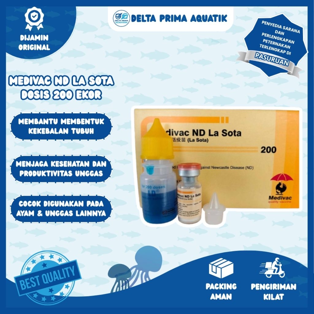 MEDIVAC ND LA SOTA DOSIS 200 EKOR + PELARUT MEDIVAC BY MEDION - Vaksin Untuk Unggas.