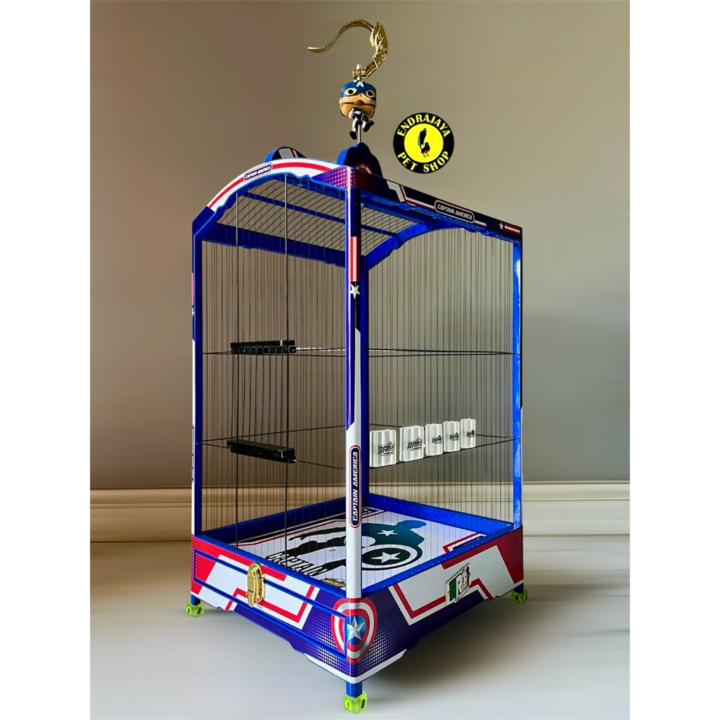 BRO SANGKAR DECAL RUJI SENAR MOTIF CAPTAIN AMERIKA UKURAN 43x38 CM. GEPENGAN NO 2 SANGKAR BRO ORIGIN