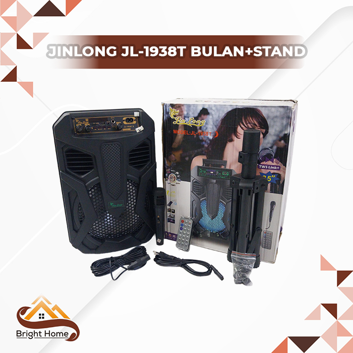JIN LONG JL-1938T BULAN Speaker Portable 8.5 Inch + Stand