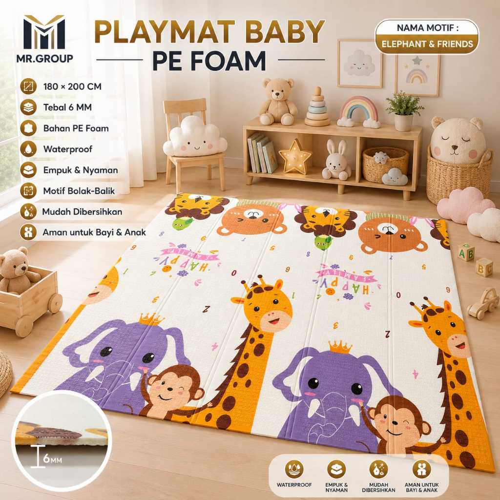 YAKIMURA - PLAYMATE UK.180x200 / TIKAR LIPAT ANAK / PLAYMATE YAKIMURA / PLAYMATE BABY
