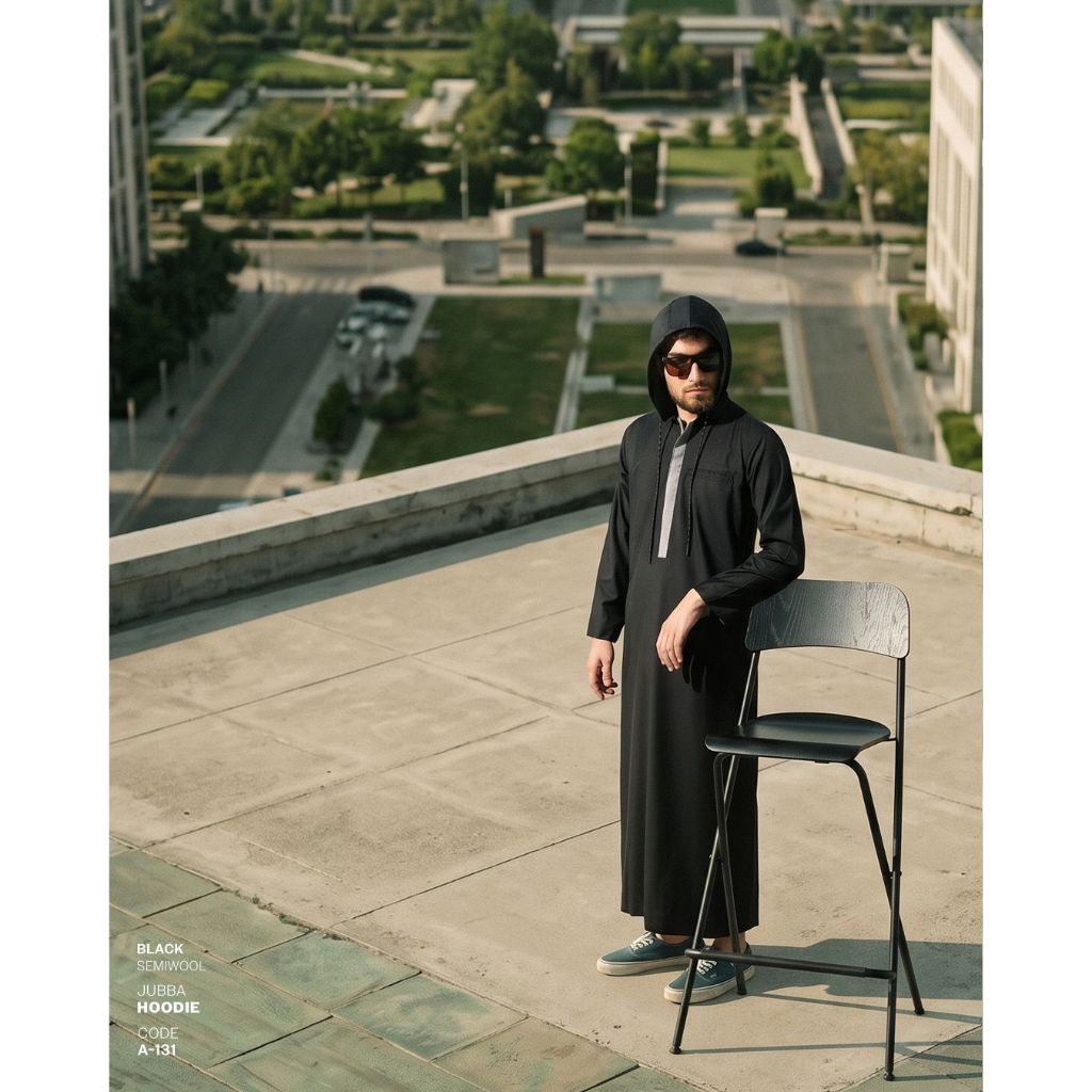 SAMASE Jubba Hoodie Reguler A131 Lengan Panjang Jubah Ghamis Pria Muslim Dewasa Terbaru 2026 Ori