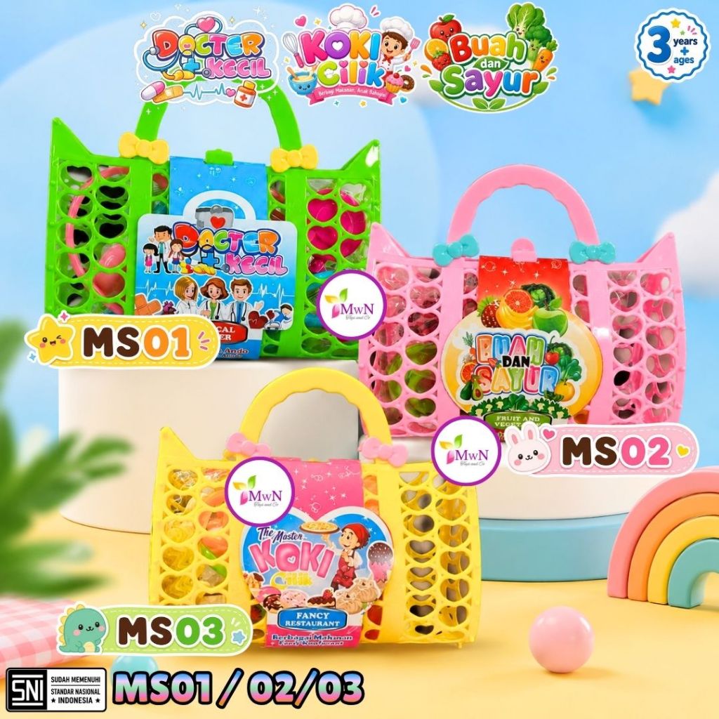 MW Mainan Edukasi Keranjang Tas Kecil MS01/MS02/MS03