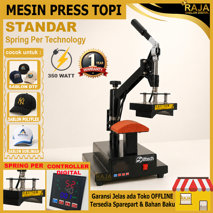 Mesin Press Topi SILTECH | Press Topi Standar Sablon DTF, Polyflex, Sublimasi dll